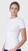 The White T-Shirt Co 'Short Sleeve Organic Mixed Cotton Fitted Round Neck' T-Shirt (Womens - White & Black)