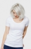 The White T-Shirt Co 'Short Sleeve Organic Mixed Cotton Fitted Scoop Neck' T-Shirt (Womens - White & Black)