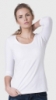 The White T-Shirt Co '3/4 Sleeve Organic Mixed Cotton Fitted Scoop Neck' T-Shirt (Womens - White & Black)