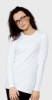 The White T-Shirt Co 'Long Sleeve Organic Mixed Cotton Fitted Round Neck' T-Shirt (Womens - White & Black)